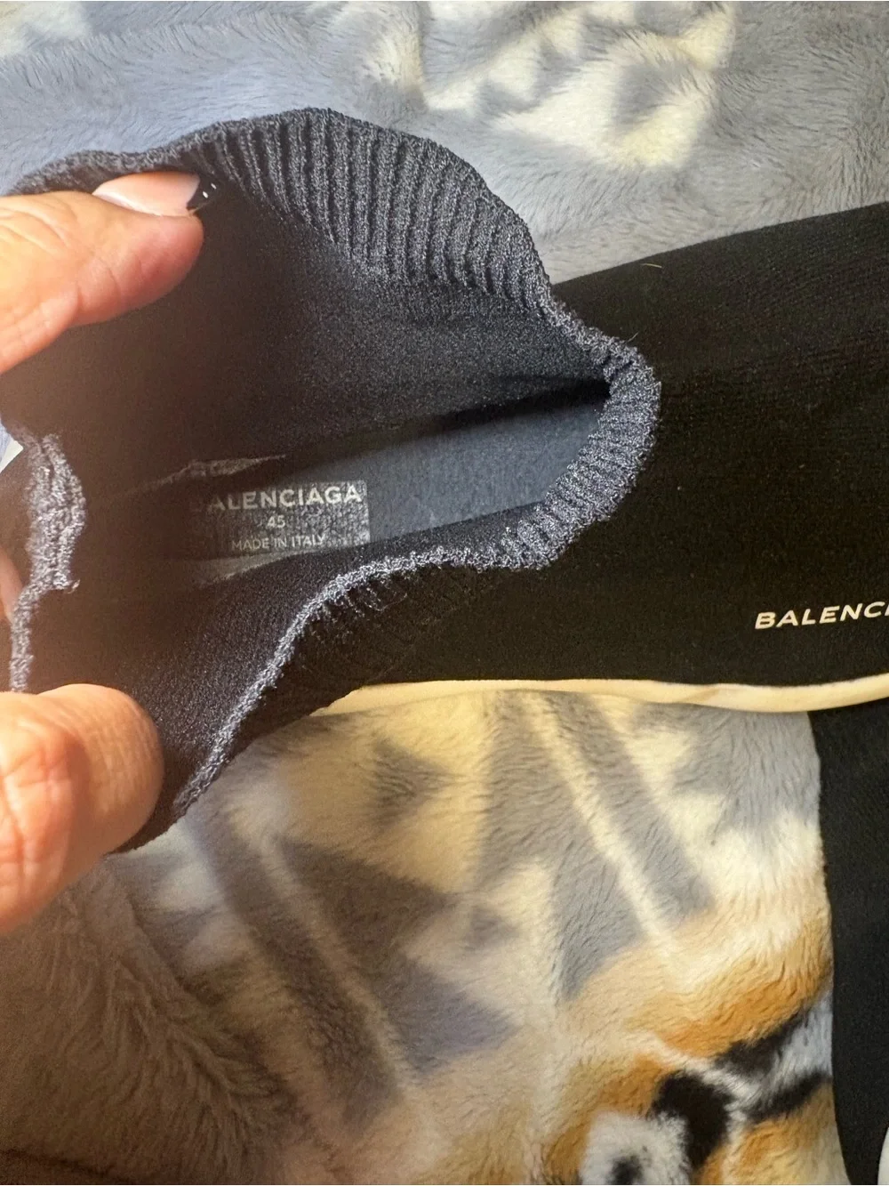 Balenciaga Black and White Speed Trainer Sock Sneakers